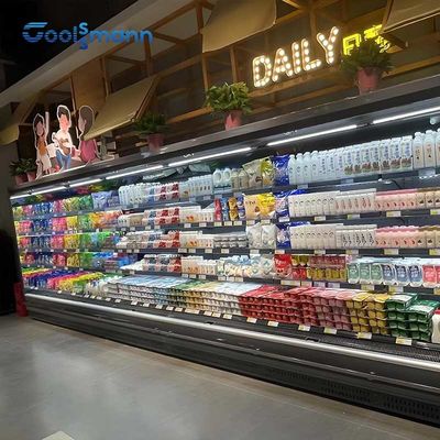 Open Air Curtain Refrigerator , 2.2 Meter Height Supermarket Display Fridges Cabinet
