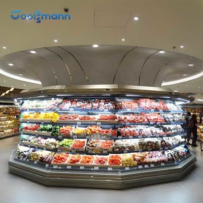 Automático descongele un gabinete más desapasible de la exhibición abierta con el refrigerador de la cortina de aire del viento de la noche