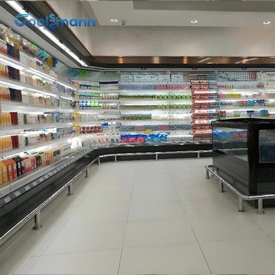 El panel de lado de enfriamiento del vidrio del hueco de la exhibición de la expendidora automática del aire del refrigerador del gabinete abierto del refrigerador