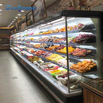 Una expendidora automática más desapasible de la exhibición abierta del refrigerador con la tira anticolisión