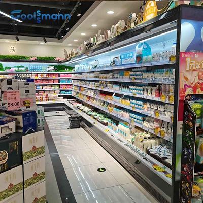 Un gabinete de exhibición más desapasible de la cortina de aire de la legumbre de fruta del supermercado del escaparate abierto del LED